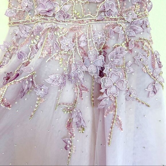 Mac Duggal High Low Spaghetti Strap Prom Gown 11207 Lilac - Picture 6 of 13